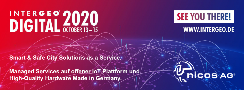 Wir präsentieren auf der INTERGEO 2020 - Smart & Safe City Solutions as a Service. – nicos AG